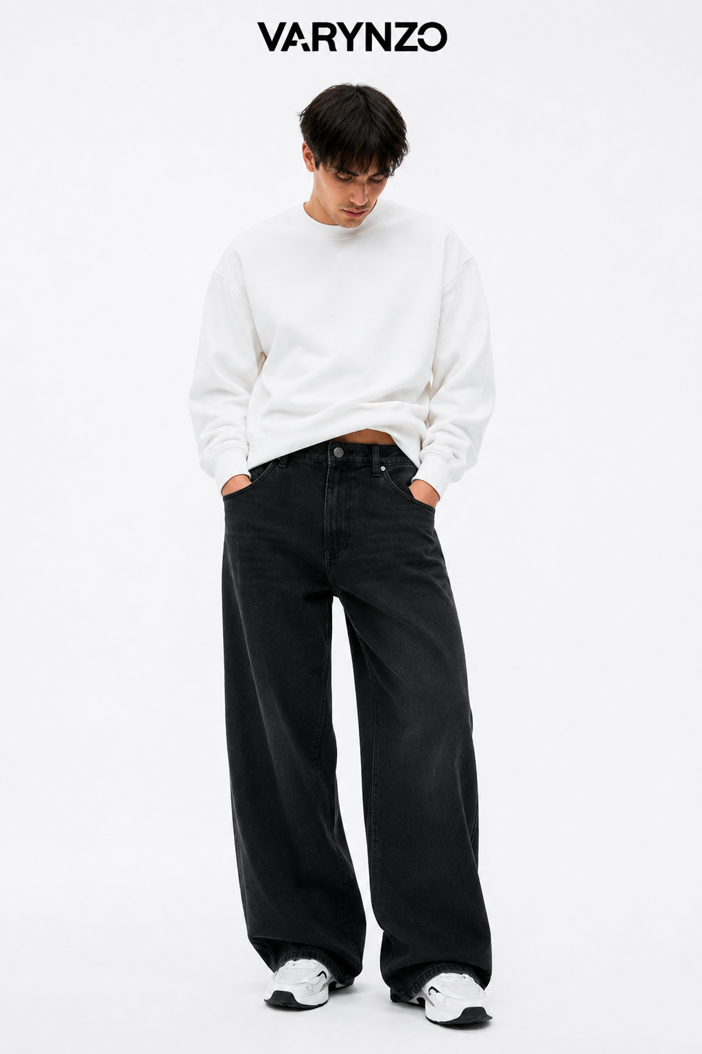 VARYNZO Black Wide Leg Jeans 🖤